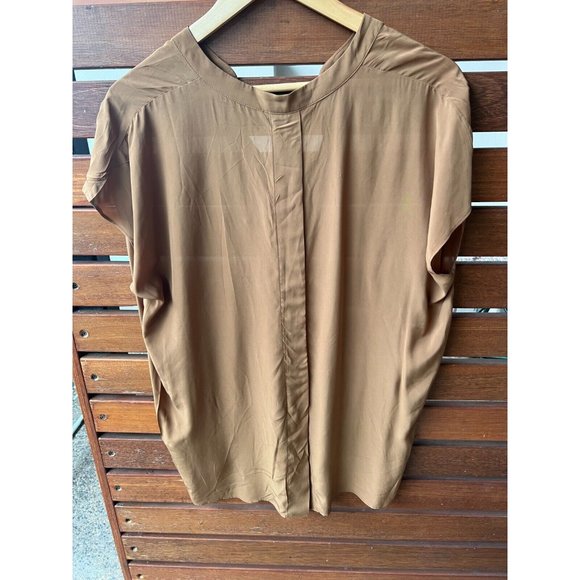 Basque Size 12 Womens Rust Coloured Blouse Shirt Corporate Casual - Picture 4 of 11